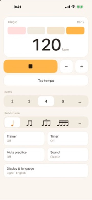 Metronome - Tempo Trainer screen 1