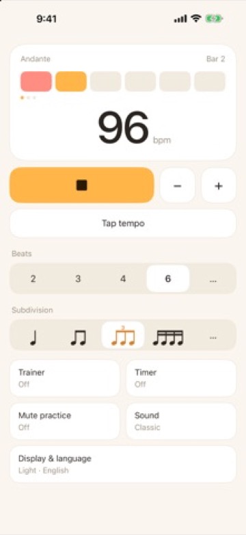 Metronome - Tempo Trainer screen 2